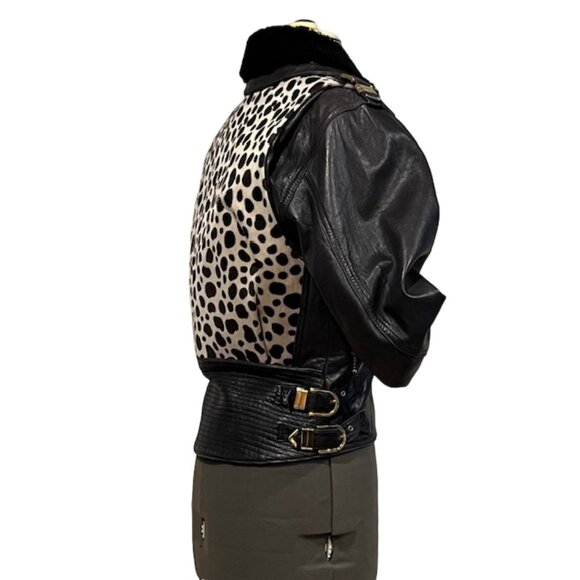 Rare Vintage BEGEDOR ITALIA Black Leather Jacket Women's Size 2 - Picture 2 of 16